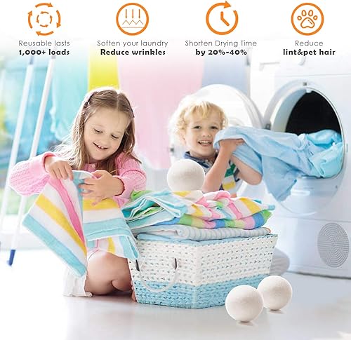 Miniatura 4 de Bolas de secado de lana XL hechas a mano orgánicas reutilizables suavizante de tela natural alternativa a las hojas de secadora 100 lana de Nueva