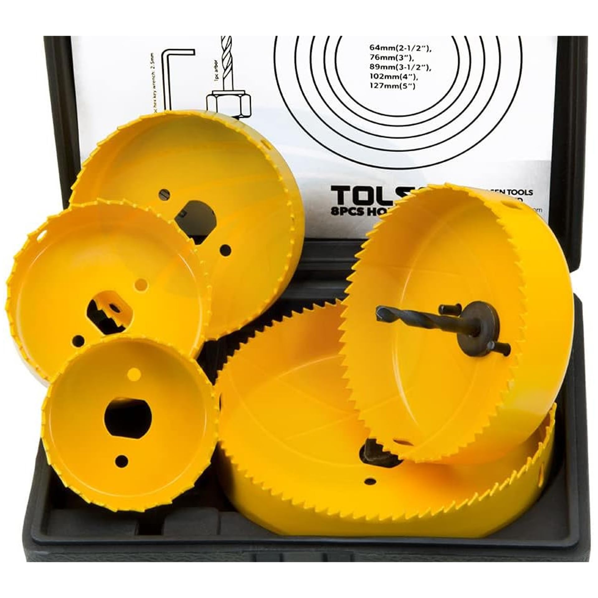 TOLSEN 8pcs Hole Saw Set 2.5