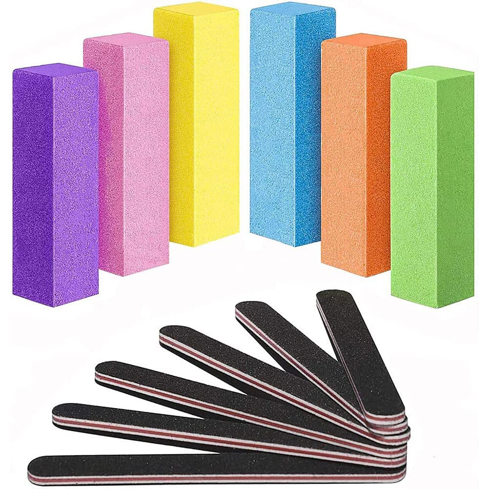 HapDop Buffers Nail Files Set Professional Double Sided Emery Boards Manicure Tools Kit Rectangular Art Care Buffer Block Tools 100/180 Grit for Home and Salons Use