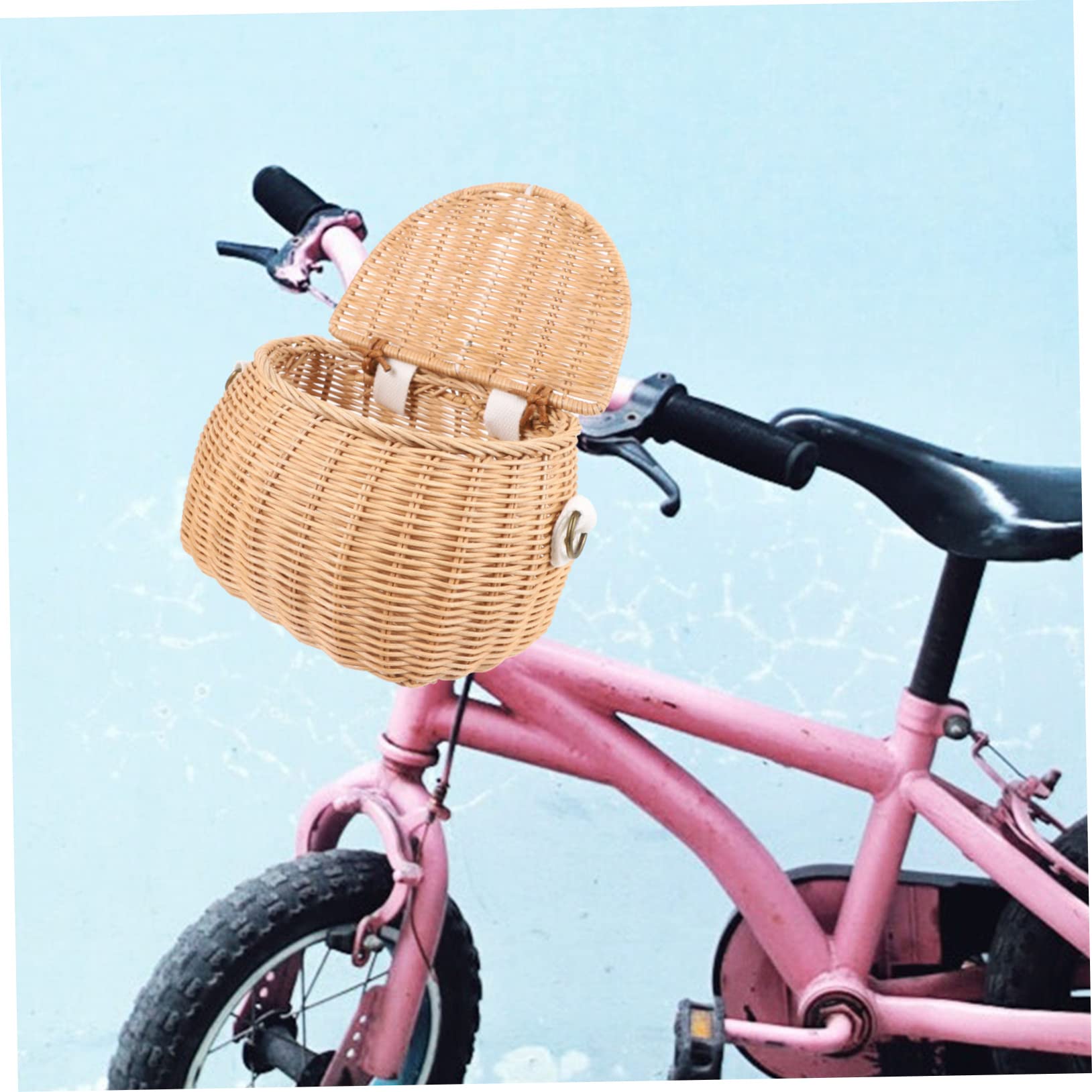 Panier à Vélo pour Garçon et Filles 1 Pièce en Rotin Tressé Jaune | Rangement pour Gobelets et Serviettes, Structure Solide, Tenue Fiable, Usage Garçon et Filles, Finition en Tissu