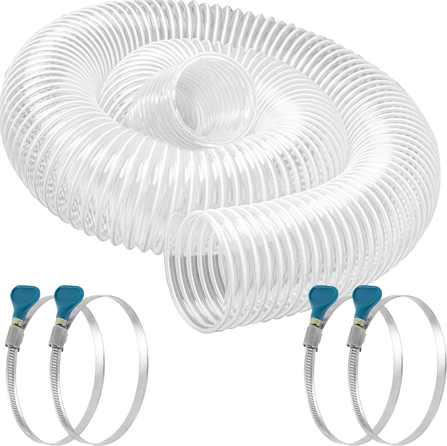 PVC Dust Collection Hose 4" x 20', Flexible Heavy PVC Fume Collection