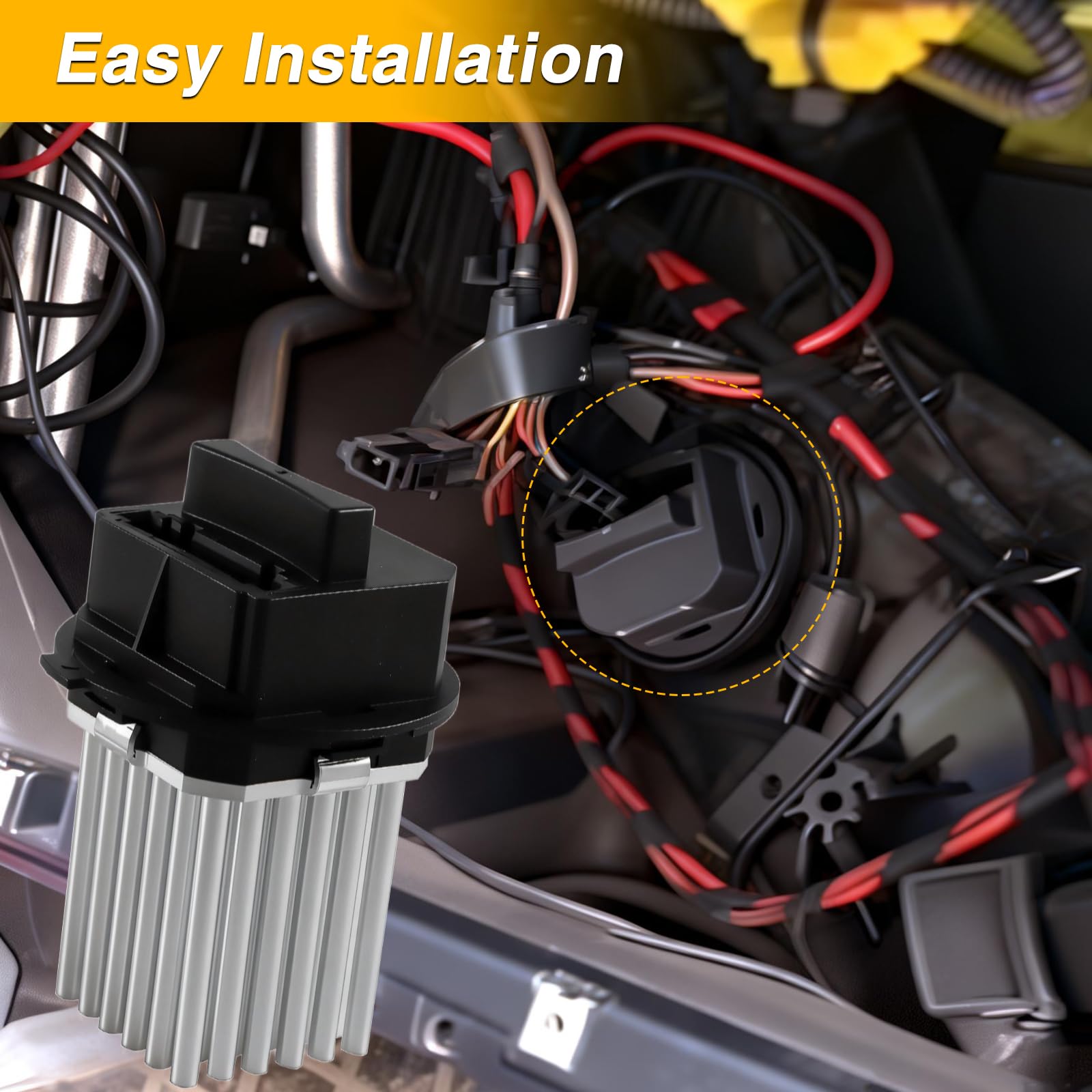 EVRBUL Resistenza di controllo del motore della ventola del riscaldamento, compatibile con VW Crafter Peugeot 307 407 Citroen C3 C5 C6 DS3 C4 Mercedes Mini Ricambio #: 6441S7 5DS351320011 V22790001