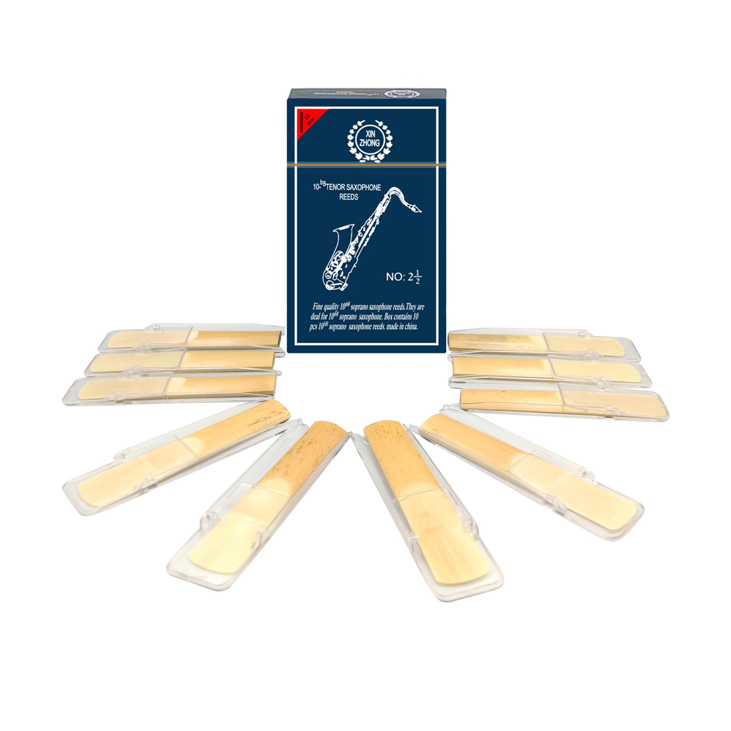 10PCS Tenor Saxophone Reeds for Tenor Sax (Strength 2.5)