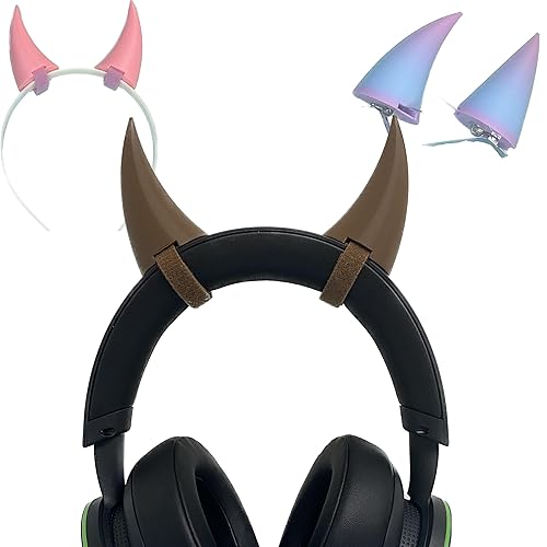 Miniatura 8 de 2x demon horns for HeadsetCosplay - Made In USA -16 Colors Combos (Black)