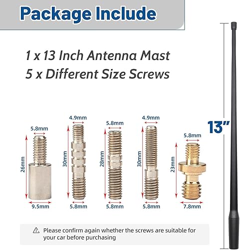 Miniatura 2 de Anina Mástil de antena de coche de 13 pulgadas para Ford 2012-2022 F150 F250 F350 Super Duty Explorer Ranger Escape Focus Antena de radio FMAM