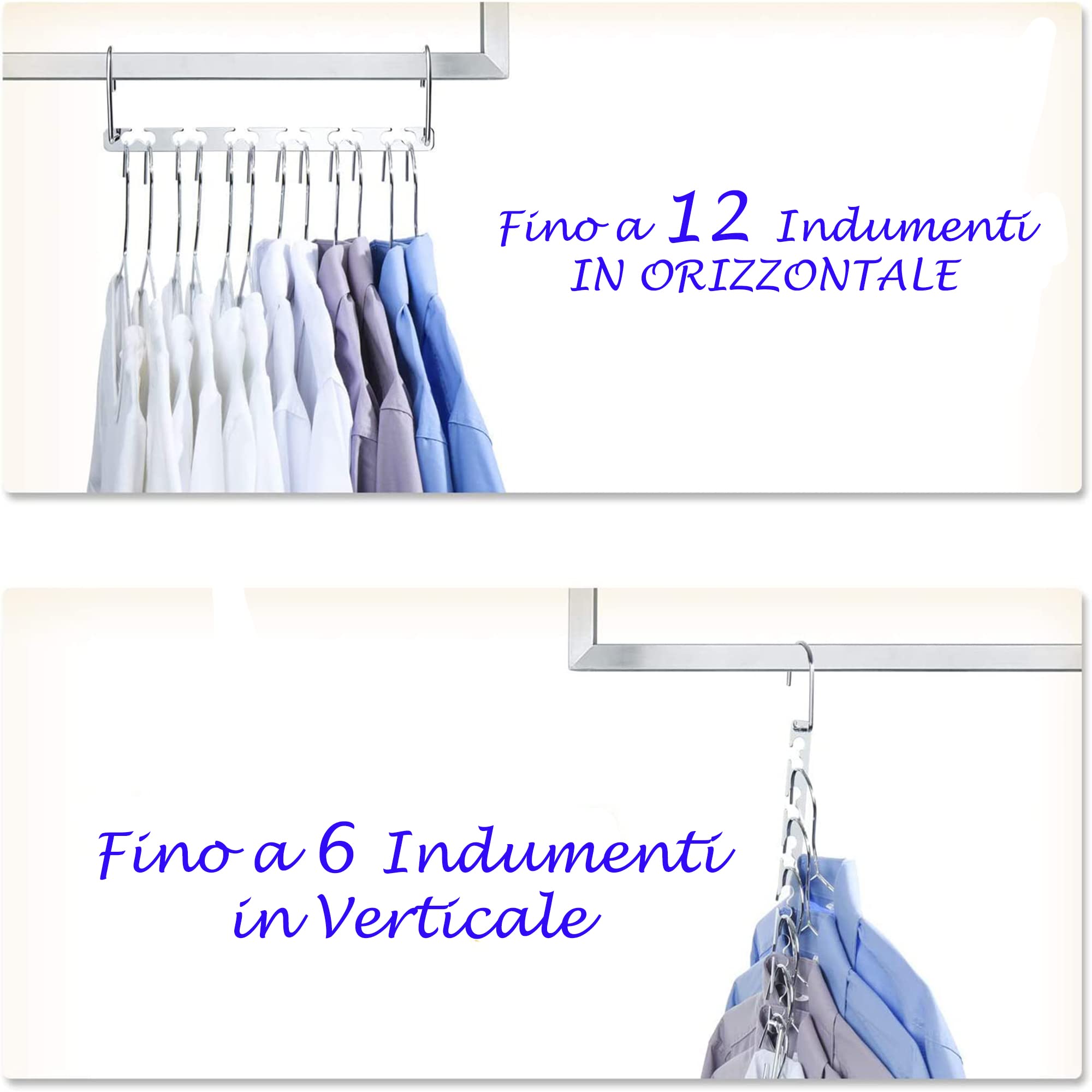 DINGFENG 60 Pezzi Ganci Grucce Connettori Salvaspazio, Hanger Organizer, Ganci di Collegamento per Armadio, Connettori Appendini Multicolore per Risparmio Spazio, Organizer per Guardaroba e Pantaloni