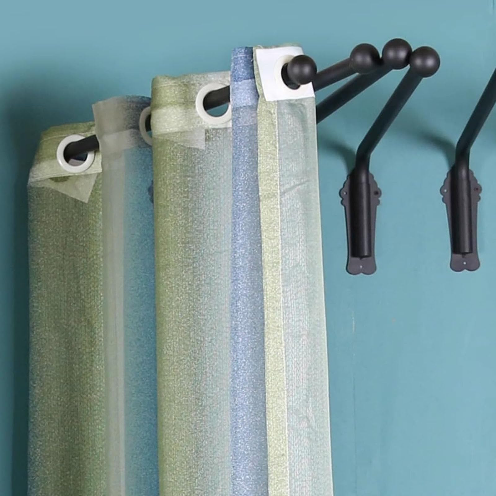 Tringles à Rideaux Noires pour fenêtres et Portes, 50 cm, Supports pour Demi-Rideaux, présentoirs latéraux pour la décoration intérieure, Solutions polyvalentes pour Habiller Vos fenêtres, d