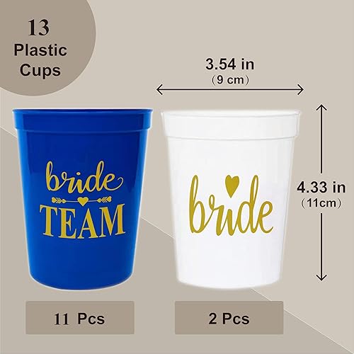 Miniatura 2 de LADY&HOME Vasos de plástico para despedida de soltera, regalos de equipo de novia, tazas reutilizables para fiesta nupcial (azul marino)