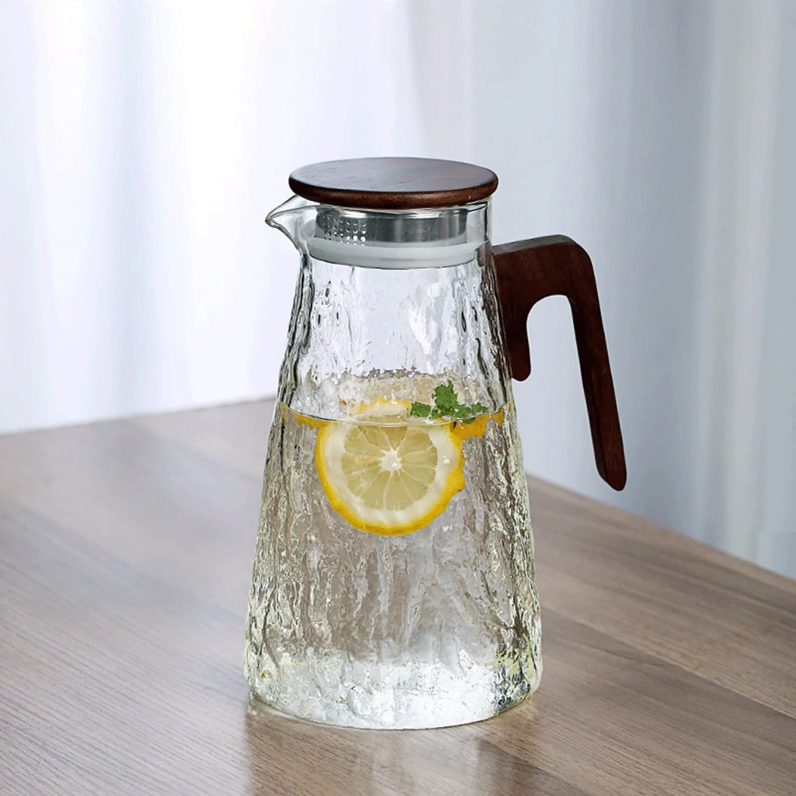 Juego de Tetera de Vidrio Resistente a Altas temperaturas, Ideal para Uso doméstico, para Uso en hostelería, para Sala de Estar y Agua fría.