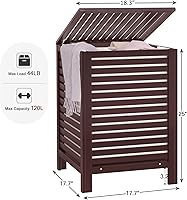 Vista 8 de Homykic Paquete de cestas de bambú para almacenamiento y ropa sucia, color espresso