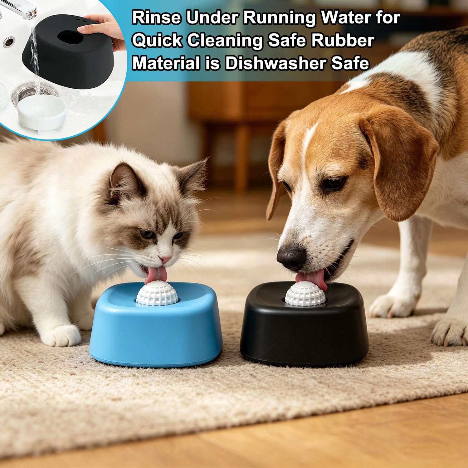 Schleckball Hund, 2PCS Lick Bowl Für Hunde, Hundelickspielzeug, PP Nassfutter Lick Pad mit Saugnapfbecher, Hund Leckt Futternapf, Lick Sphere Integrierter Drehkugel, Langeweile Reduzierung (C)