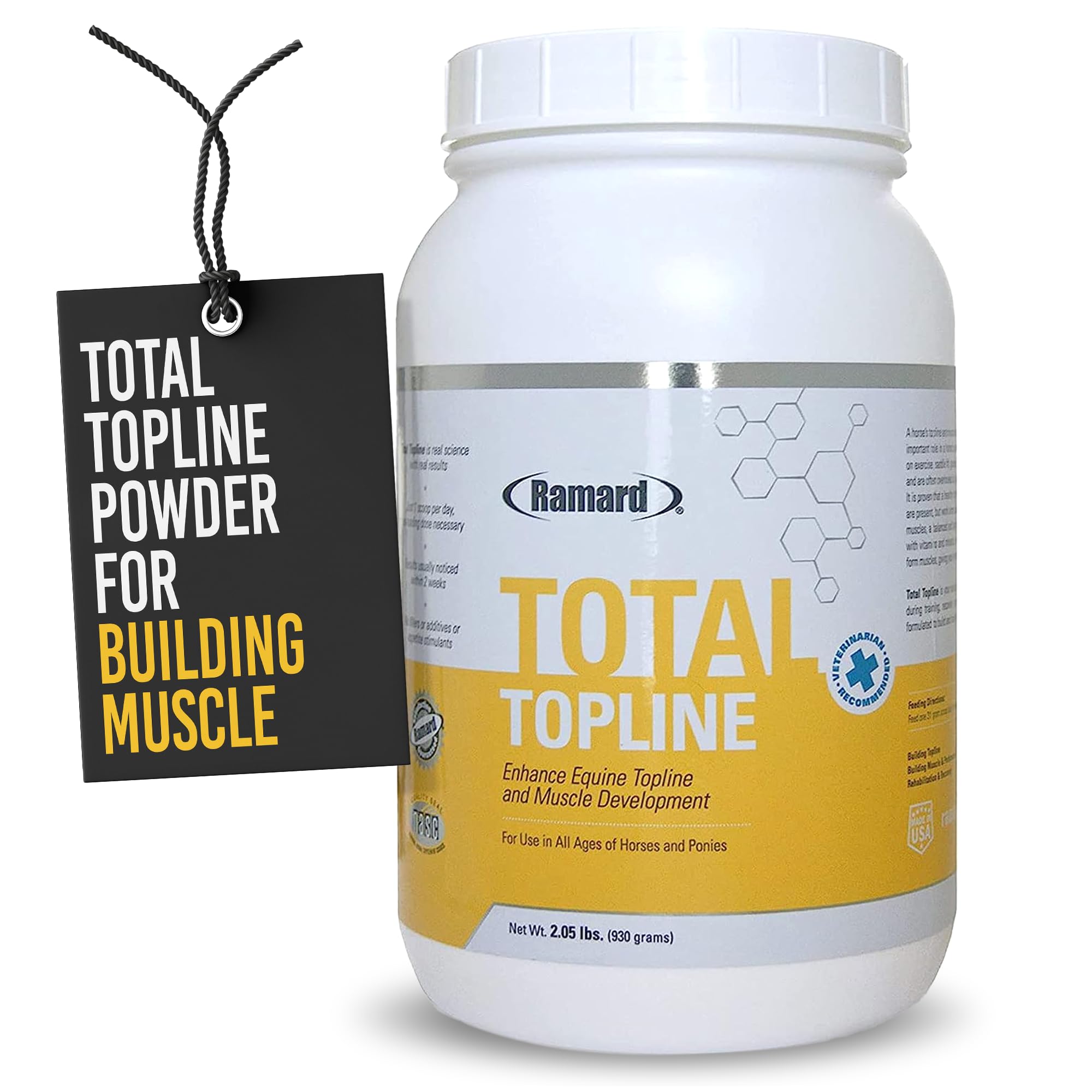 Total Topline Powder Horse Supplements - Build and Maintain Muscle Tissue During Recovery for Foals and Horses - Protein & Amino Energy Horse Supplement - 2lb Tub