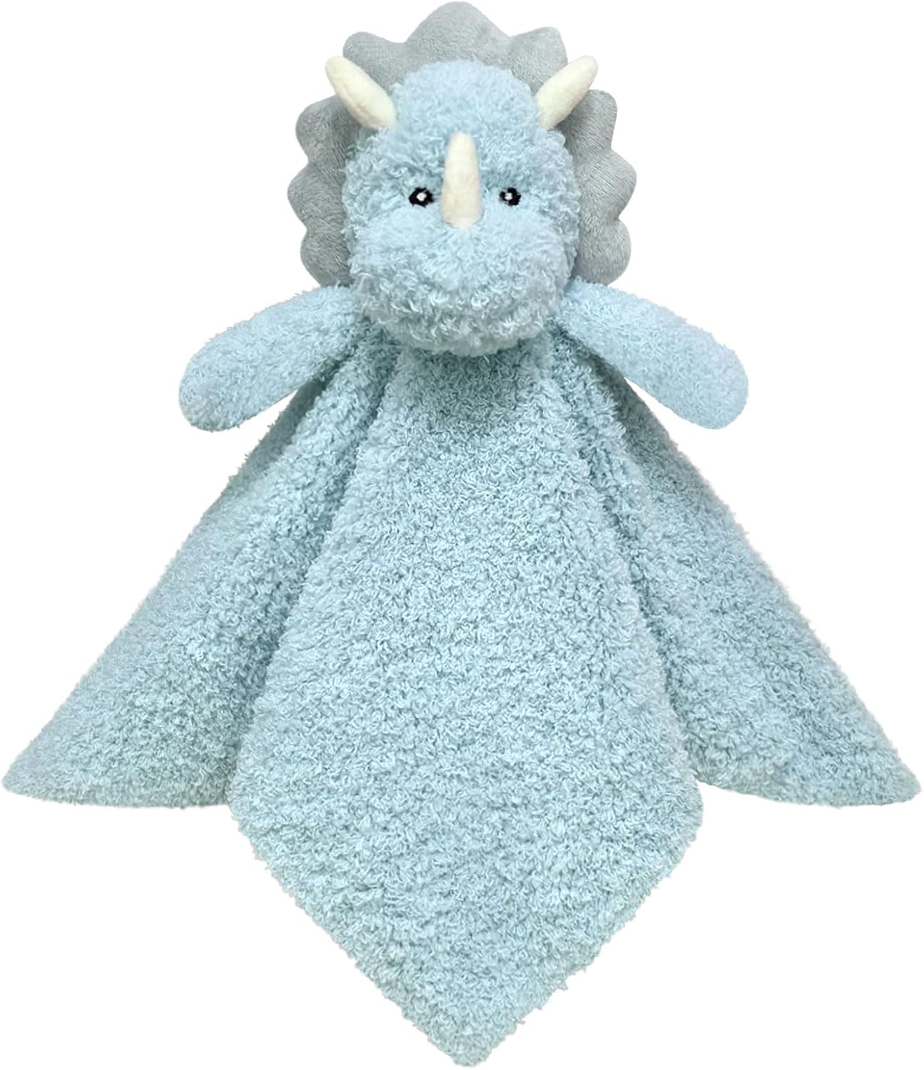 Baby Green Triceratops Soft Stuffed Animal Security Blanket, Plush Dinosaur Character Lovey Blanket, Baby Shower/Nursery Gift, Newborn Infant Toddler Snuggle Blankie for Kids, 18 Inches