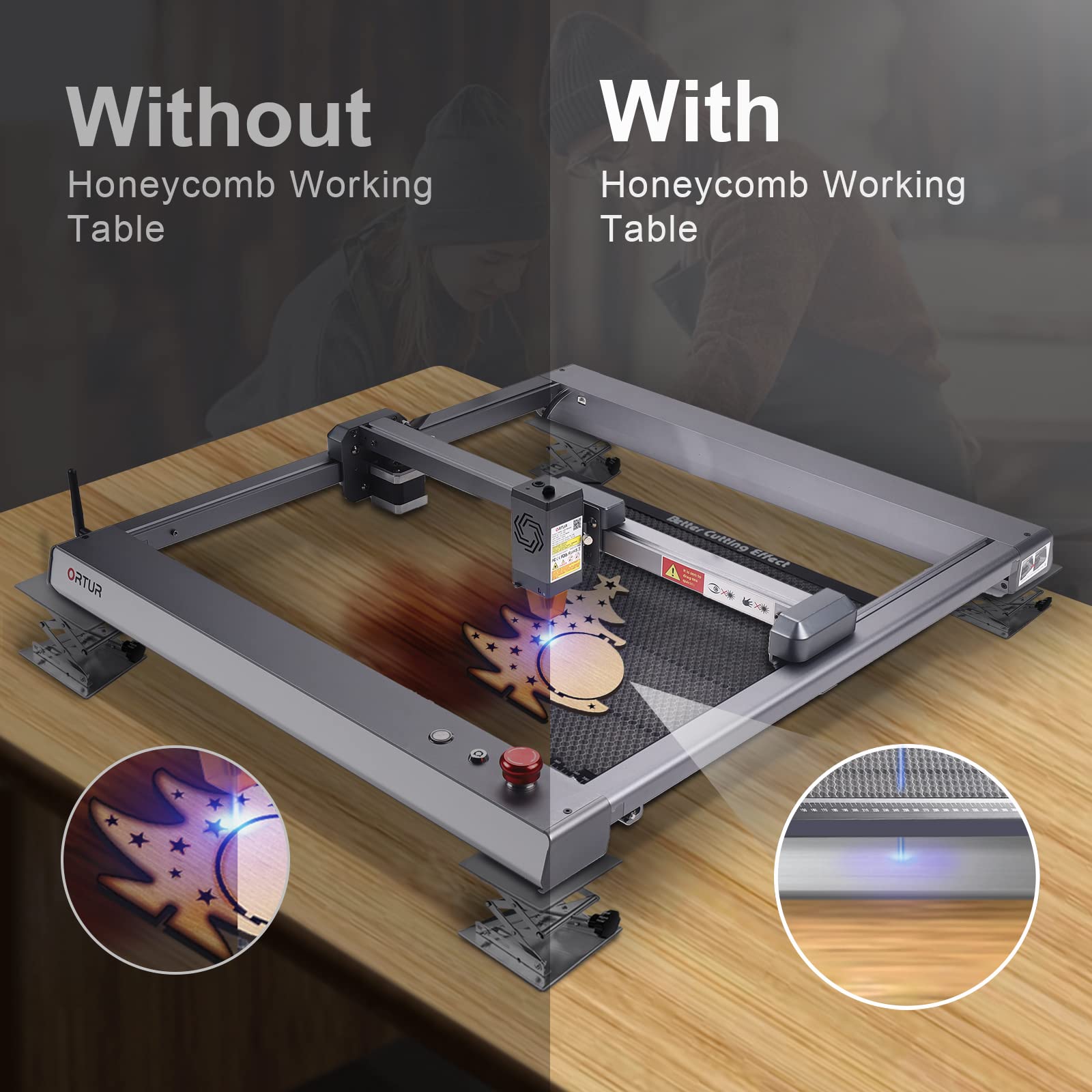 ATOMSTACK F2 Honeycomb Wabentisch Für Laser Graviermaschine 445 X 445 Mm Waben Laser Arbeitsplatte Mit Aluminiumplatte