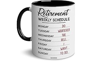 Funny Retirement Gift Mug: Retirement Weekly Schedule Mug
