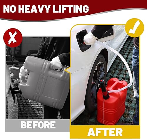 Miniatura 10 de Bomba de transferencia de gas a pilas - Bomba de transferencia de combustible con boquilla - Bomba de gas a batería con manguera de 3 pies de largo