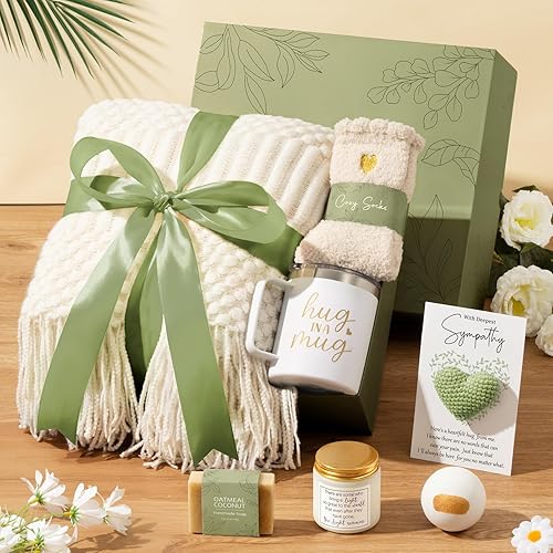 Miniatura 4 de Cestas de Regalo de Condolencia Regalos de Condolencia para la Pérdida de un Ser Querido Madre Padre Esposo Mamá Papá, Regalos Conmemorativos de