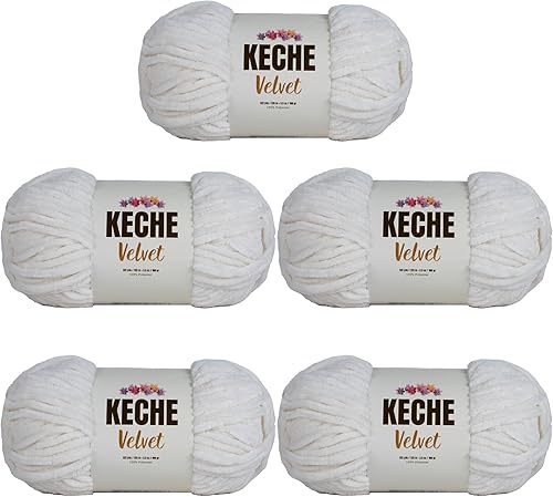 Vista 52 de Hilo de terciopelo Keche para crochet, suave chenilla voluminosa para bebé, manta Amigurumi, 100 gr (121 m) - Turquesa