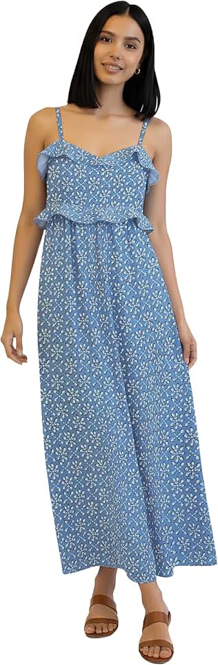 Vestido Longo Alça Leve e Elegante Boho Chic Estampado