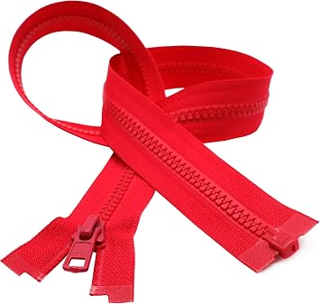 YKK 30" Vislon Jacket Zipper, 5 Molded Plastic Separating Bottom - Medium Weight by Each Select Color Atom Red - 820