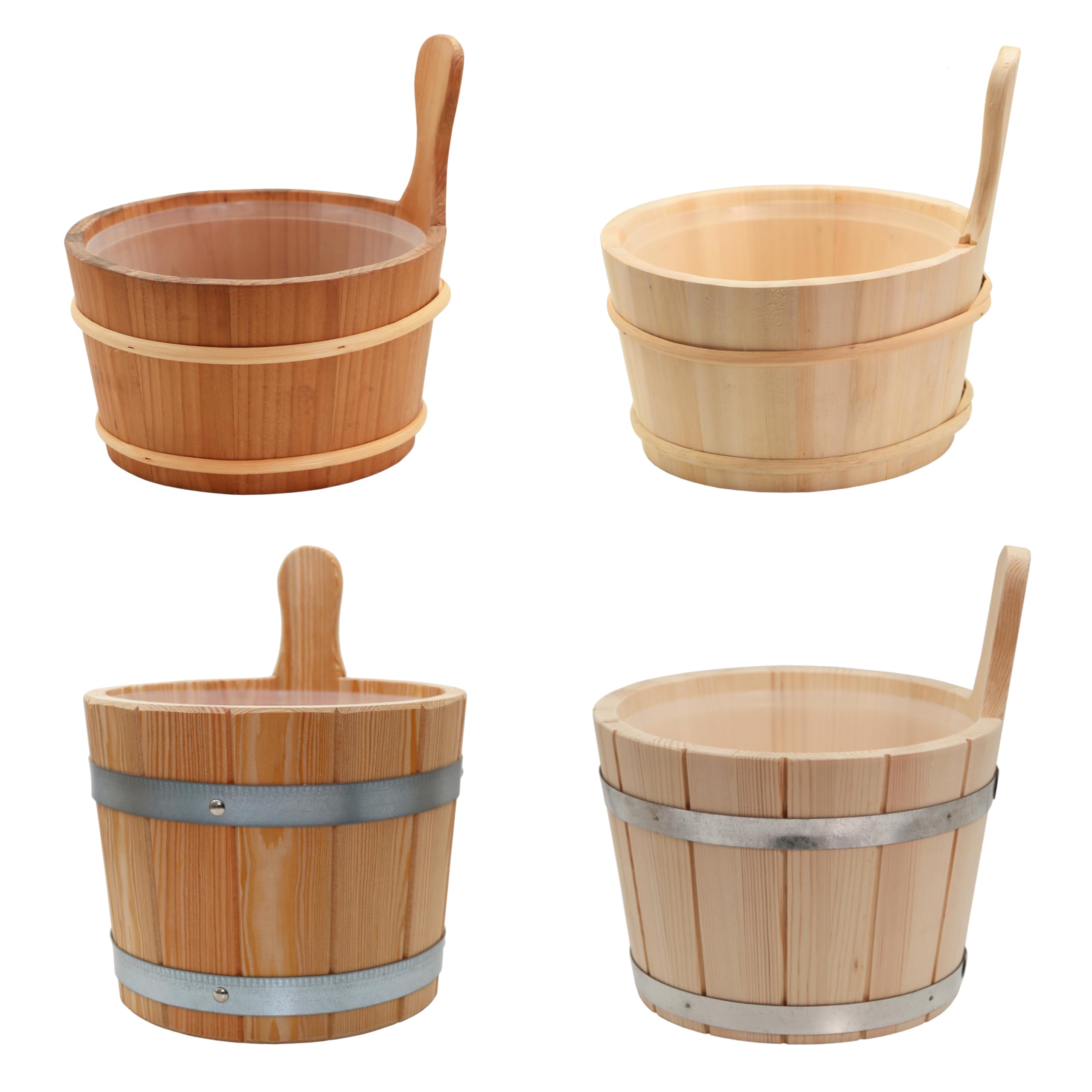 HAF® Seau de sauna Espe 4 litres avec insert et louche de sauna en pin de 40 cm | Seau d'infusion résistant à l'humidité | Accessoires de sauna de qualité supérieure | Fabriqué en Allemagne