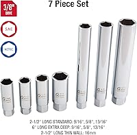 Vista 2 de SUNEX TOOLS 8845 Juego de bujías Drive Master de 3/8 pulgadas, CR-V, 7 piezas