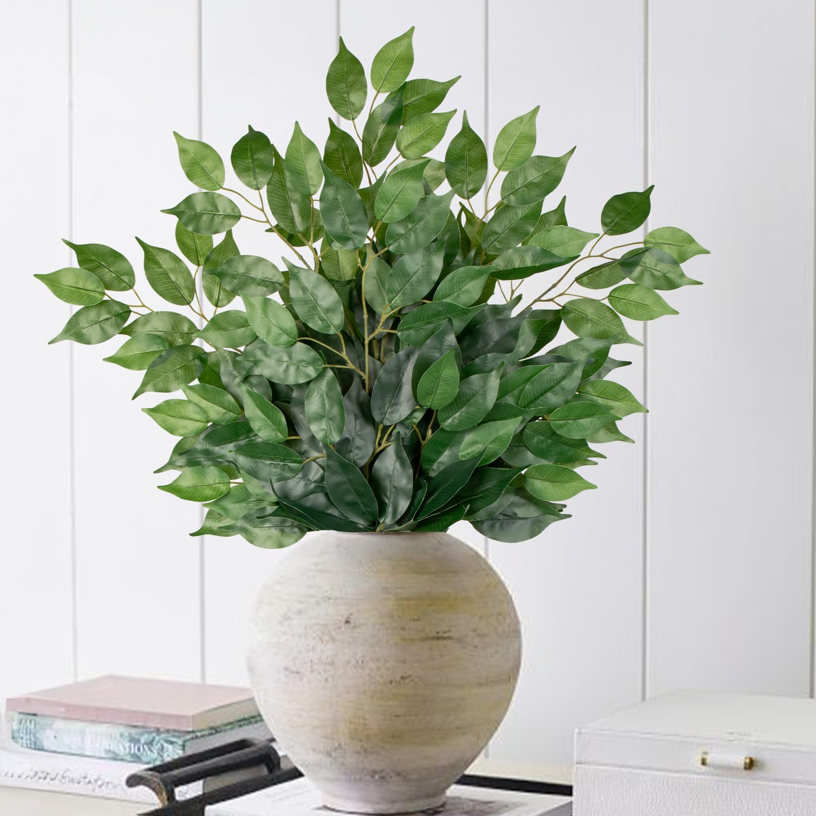 24PCS Ficus Leaves Artificial Branches 24 Faux Ficus 24PCS Ficus Leaves Artificial Branches 24 Faux Ficus
