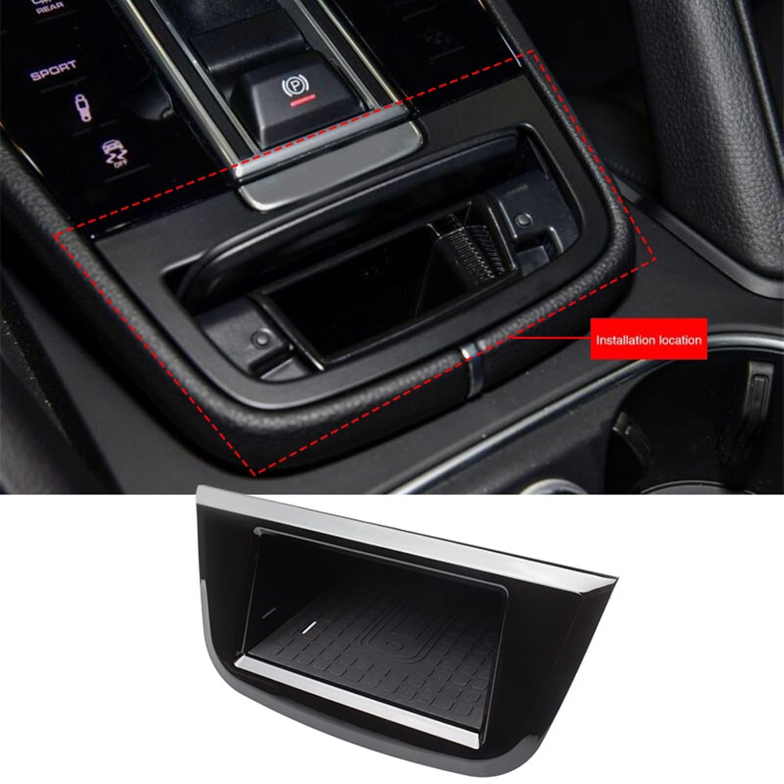 Cargador de teléfono inalámbrico for CAYENNE, 2015-2019, almohadilla de carga inalámbrica for consola central, accesorio compatible con todos los teléfonos habilitados for QI Almohadilla de car