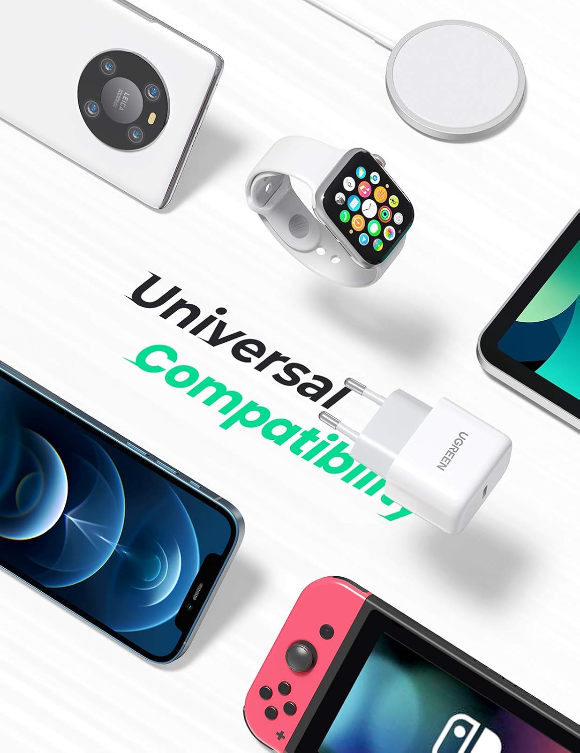 UGREEN Carregador Rápido USB Tipo C PD 20W para iPhone 15/15 Pro Max/15 Pro/14 Pro Max/14