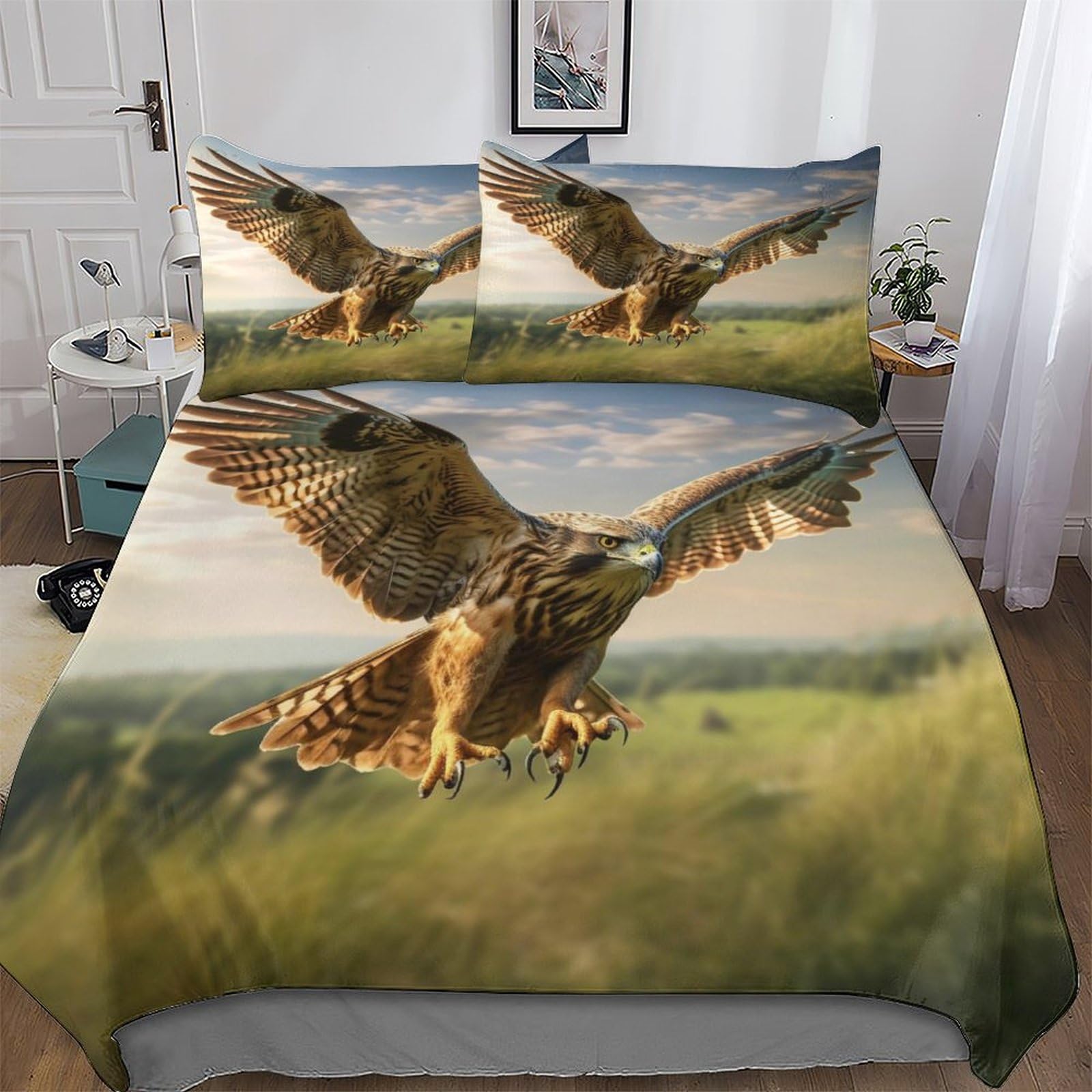 Parure de lit Aigle 200x200cm en microfibre premium avec fermeture éclair