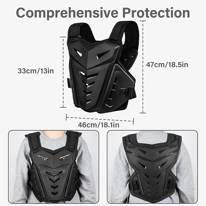 Protector de pecho para moto, ligero y ajustable miniatura 6