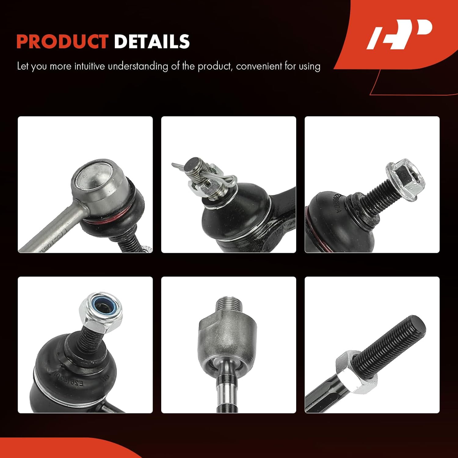 A-Premium Set of 8, Front Inner Outer Tie Rod End, Front Rear Sway Bar Link, Compatible with Honda Civic 2006 2007 2008 2009 2010 2011