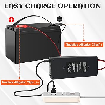 12V 3A Lithium Battery Charger 14.6V LiFePO4 Battery Charger, Battery Maintainer, Smart Charger with LED Indicator Cooling Fan for 12.8V Lithium Iron Phosphate Battery