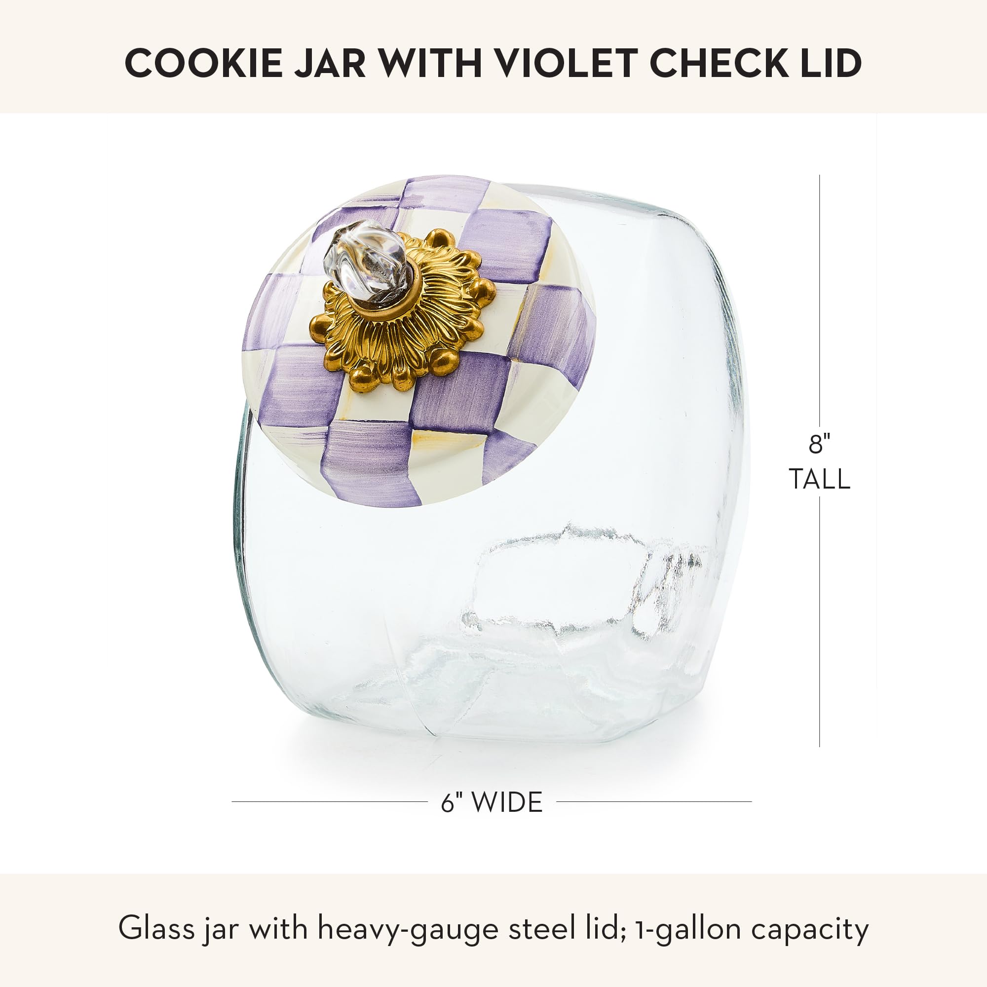 MacKenzie-Childs Cookie Jar - 1 Gallon Violet Check -4 MacKenzie-Childs Cookie Jar - 1 Gallon Violet Check -4