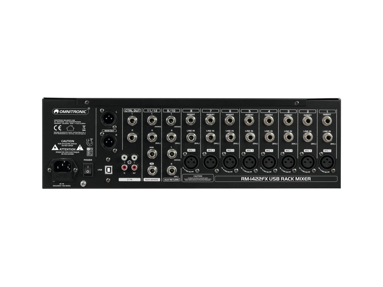 Omnitronic RM-1422FX USB Rack Mixer