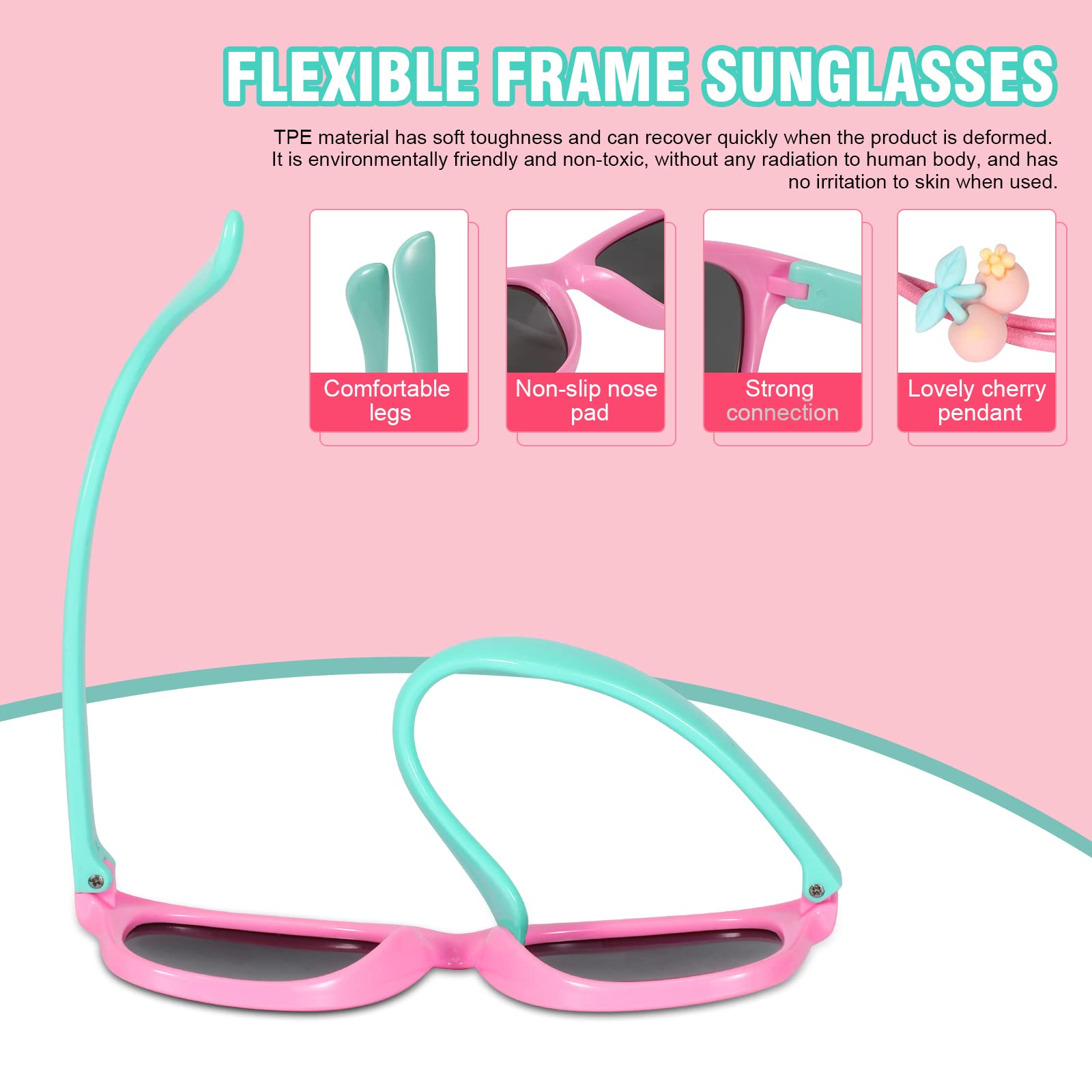 HIFOT Gafas de Sol Polarizadas para Bebé Niño y Niña UV400 Protección 3-12 Años