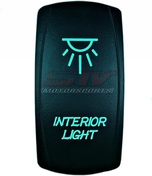 Universal Laser Rocker Switch Backlit LED INTERIOR LIGHTS for Car Truck Boat ATV UTV 12V Bright Light Powersports Green