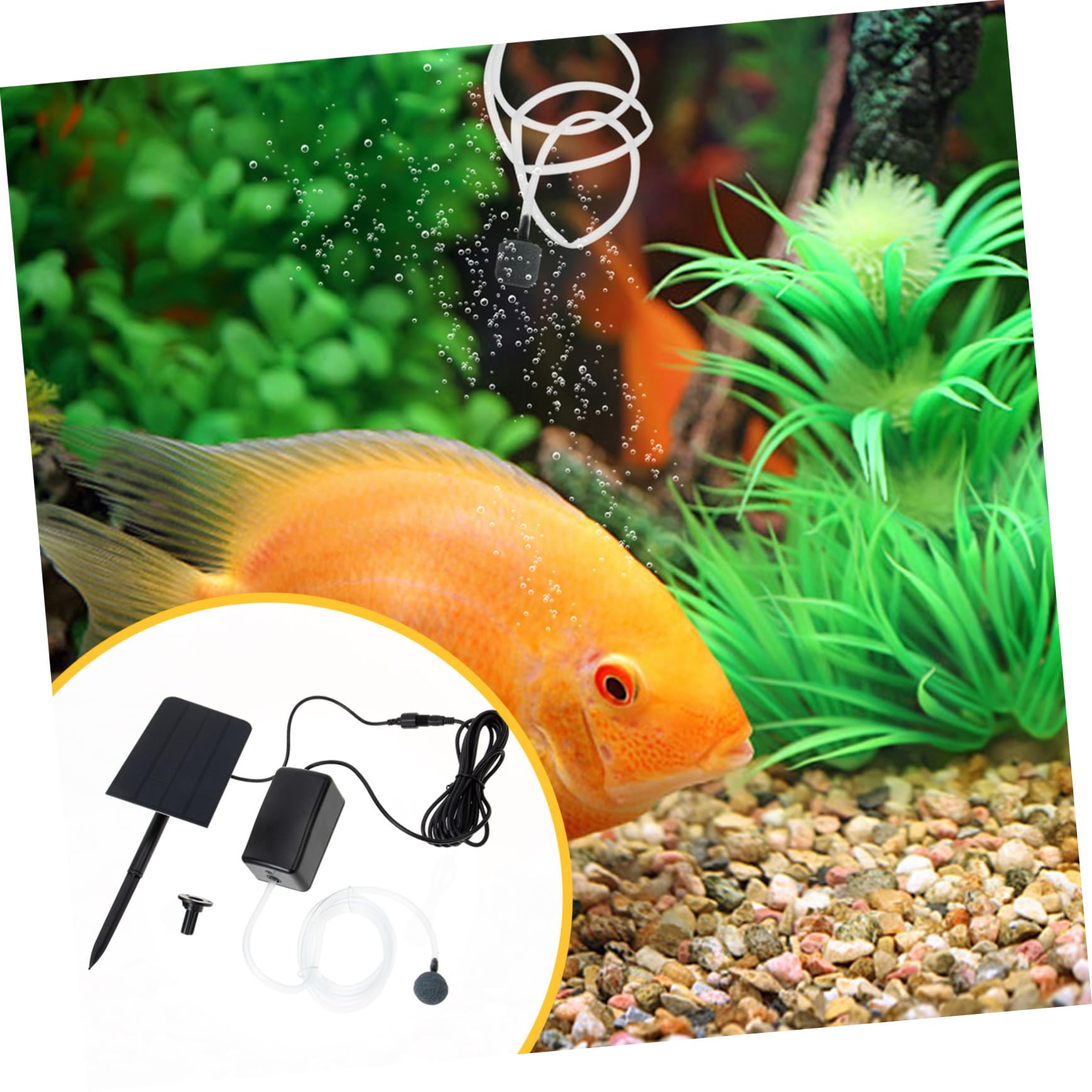 TOYANDONA 2 Sätze Sauerstoffpumpe Teich Aquarium Besonderheit -Schlagmaschine im Freien Sauerstoffverstärkungspumpen Solar- -Luftpumpe Fischluftpumpe Abs Schwarz
