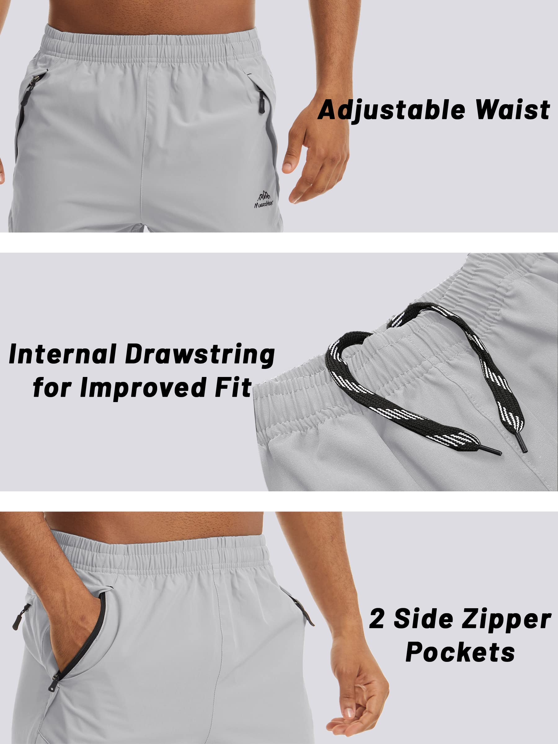 TACVASEN Pantalones Cortos de Secado Rápido para Hombres Exterior Pantalones Cortos de Senderismo Respirable Pantalones Cortos Capri
