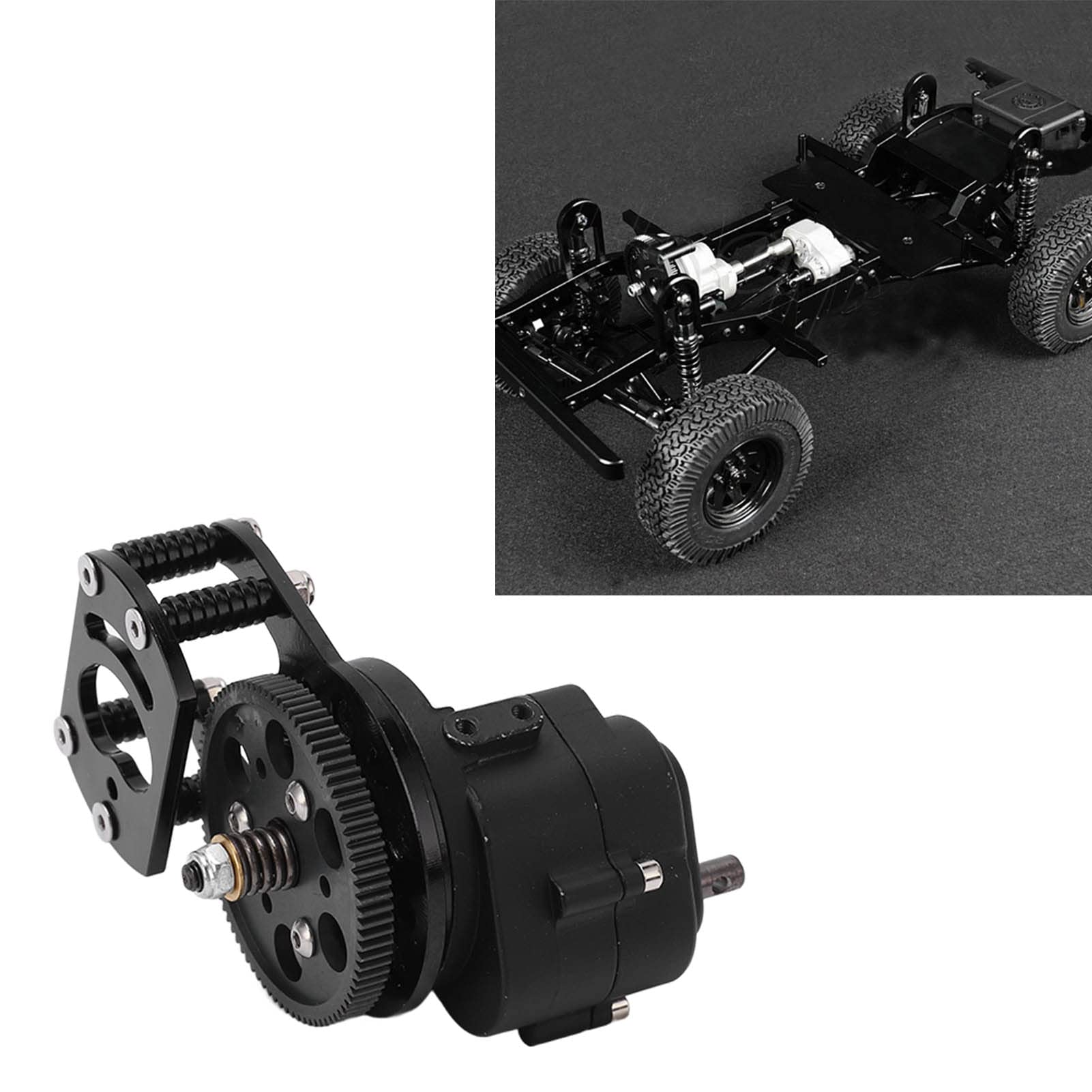 VGEBY Cambio RC, Cambio a velocità Singola per Auto cingolate 4WD D90 II D110 (Nero
