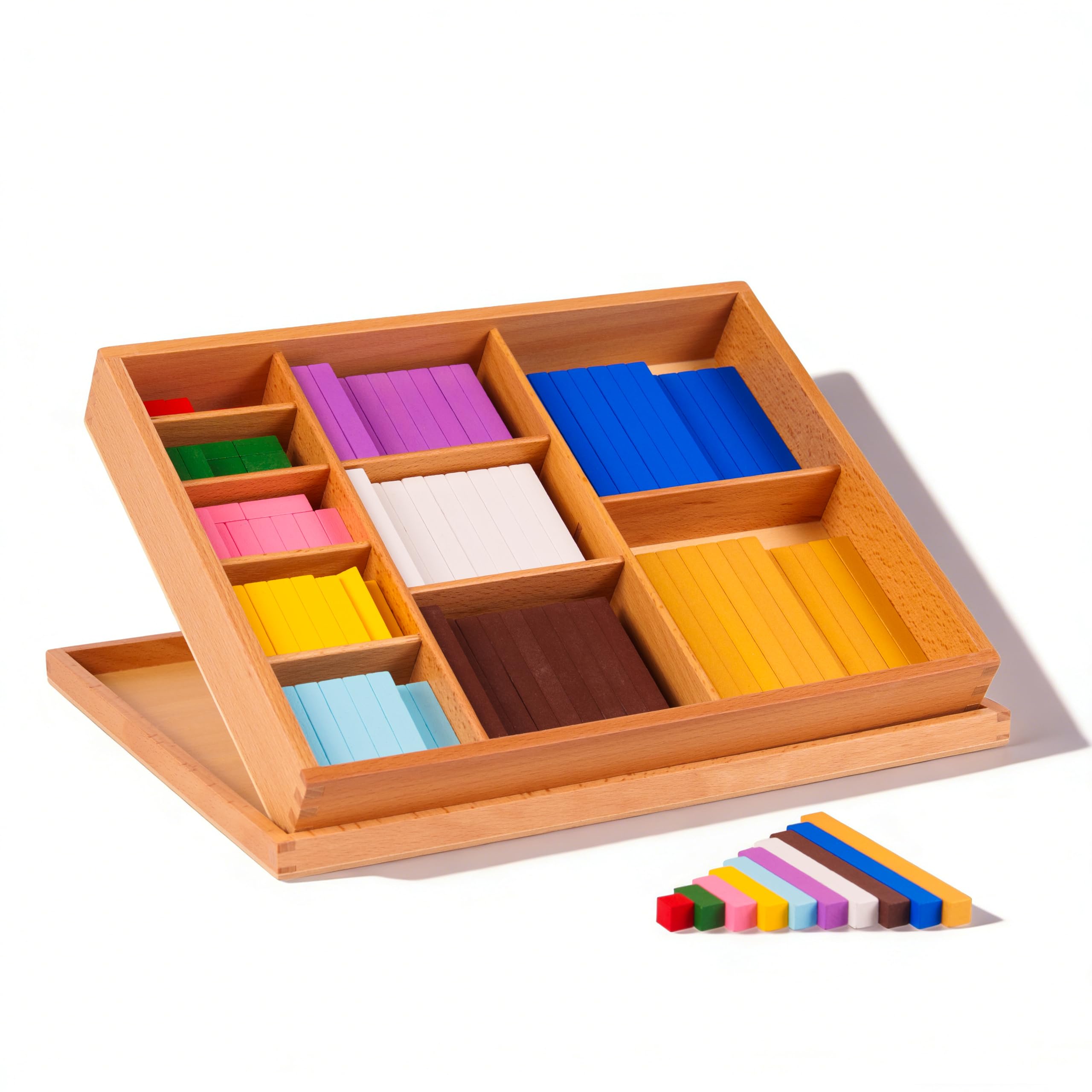 Montessori materiali matematici – Giocattolo educativo in legno per numeri e calcoli, scuola materna e elementare, scuola domestica e aule a partire dai 3 anni (barre di misurazione