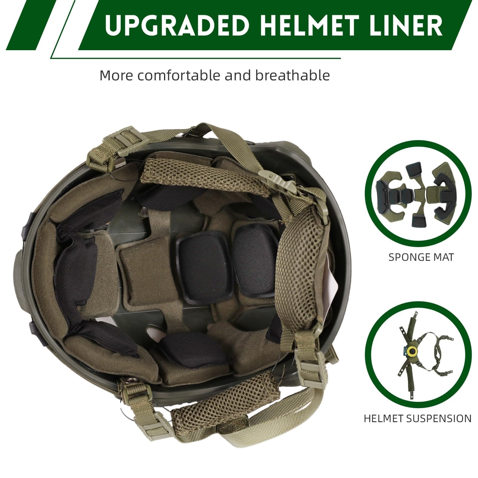 WLXW Taktischer Helm Mit Headset – 4-in-1, Verbessert, Verstellbar, Mit Helmabdeckung for CS Airsoft Cosplay, Militärausrüstung, Wargame