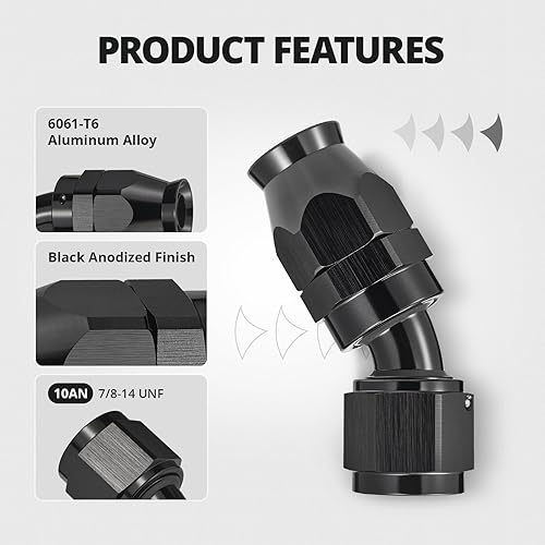 Miniatura 64 de Teflon E85 - Adaptador para manguera de combustible (NEGRO)