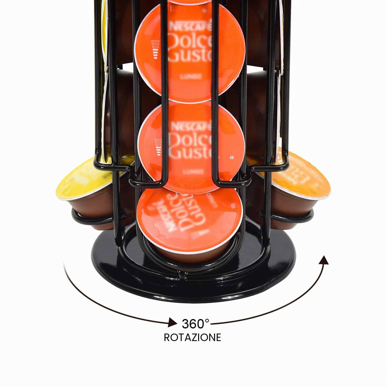 Porta Capsule Caffe per 32 Capsules Dolce Gusto, Porta Cialde per Dolce Gusto, Capsule Dispenser, Portacapsule per macchine da caffè,Fondo Antiscivolo,Nero