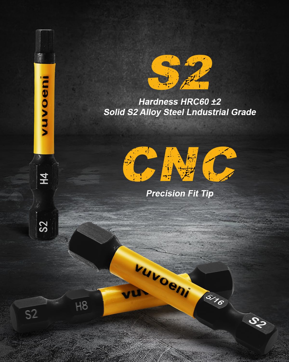 20PCS Impact Hex Head Allen Wrench Drill Bit Set (Metric & SAE), 2 in Long Allen Bits Magnetism, 1/4'' Hex-Shank S2 Steel for DIY Furniture Assembly & Car Repairs - 4