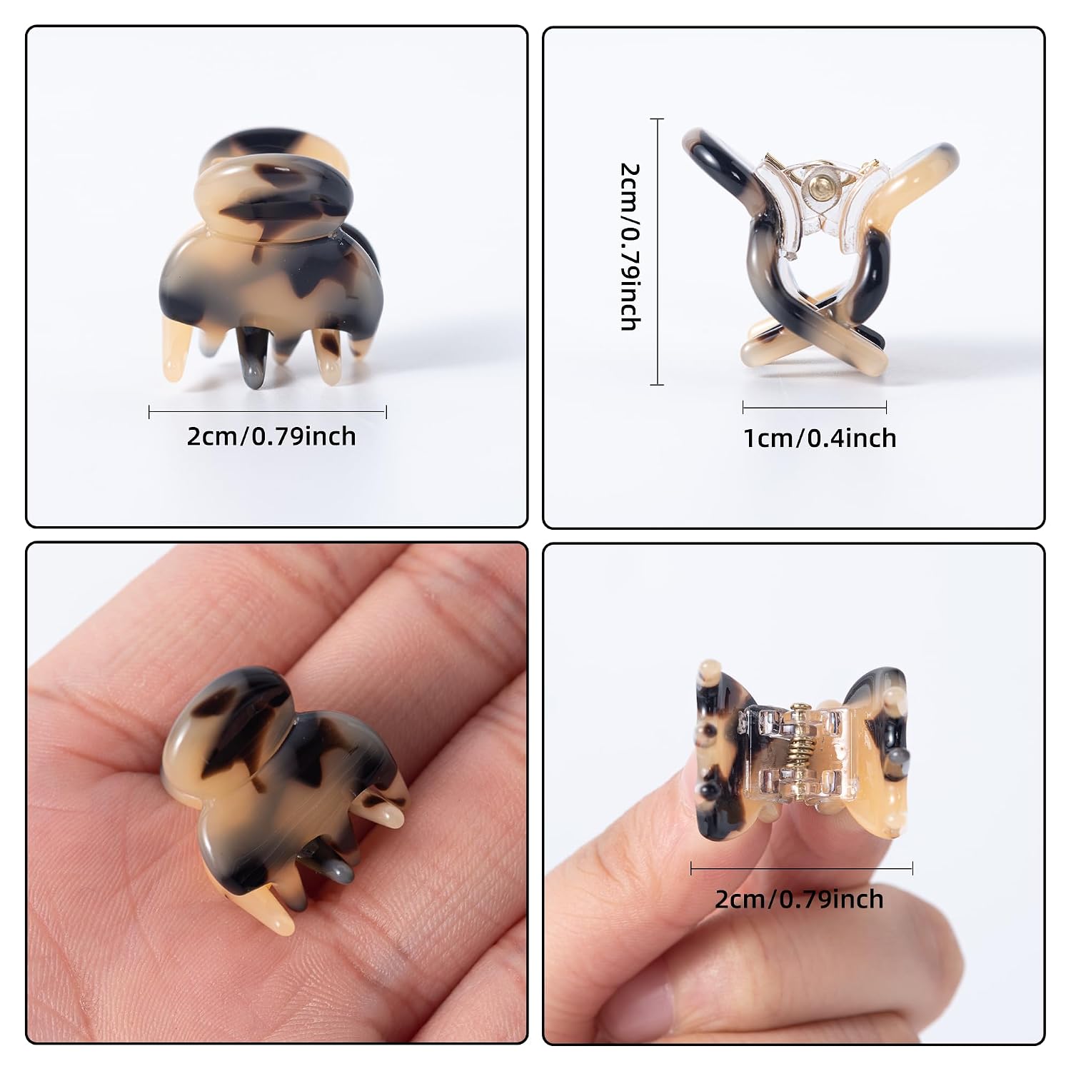12 Pcs Mini Claw Clips 0.79 Inch Cellulose Acetate Hair Clips for Women image 3