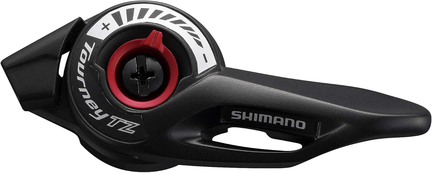 SHIMANO Shift LVR TZ500 Thumb Shifter, Left Hand, Black Polished Aluminium