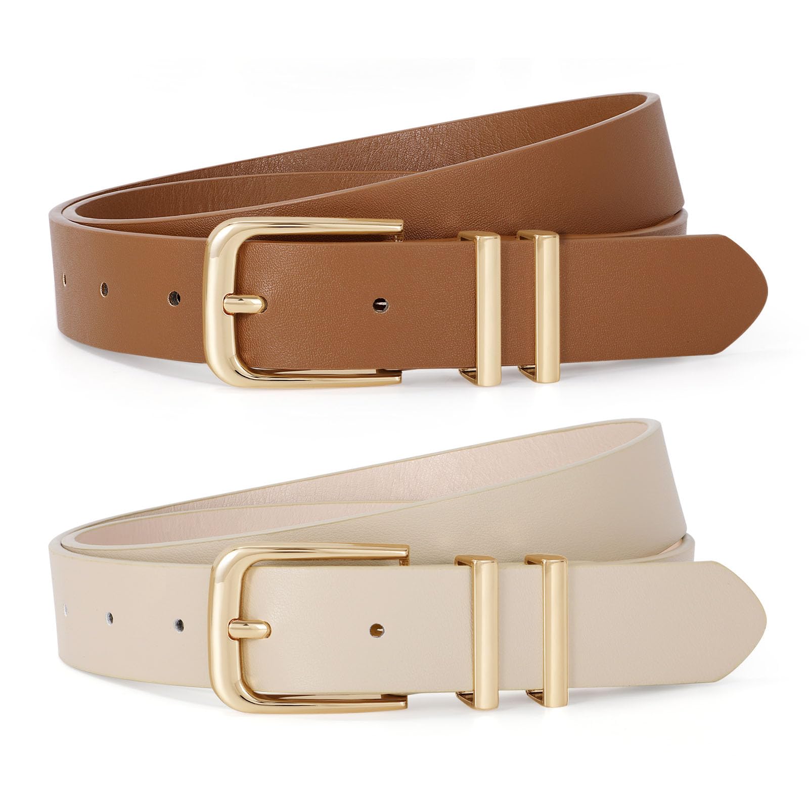 Fijne suède dames ceintuur met elegante gouden gesp en gestikte details | K&J – Kate & Jules