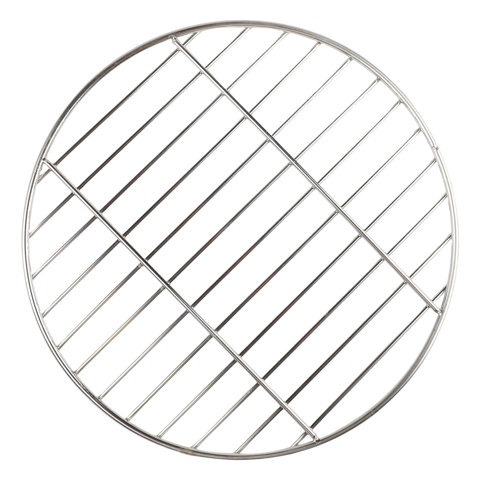 Stainless Steel Round BBQ Grills Metal Grill Grilling Grates Mats for Cooking Baking Steaming BBQ(40cm)