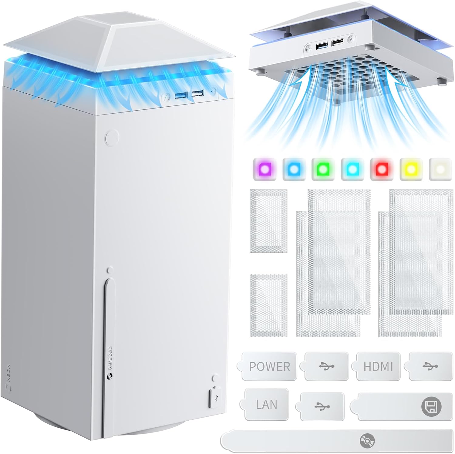 MENEEA Cooling Fan Dust Proof for Xbox Series X Console with Colorful